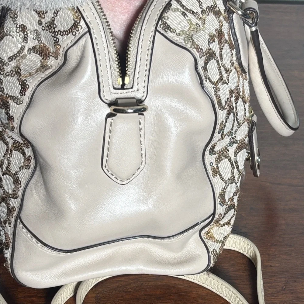 Coach Poppy 2013 East/West Satchel/Crossbody in Sequin w Satin Purple Inside - Picture 16 of 16